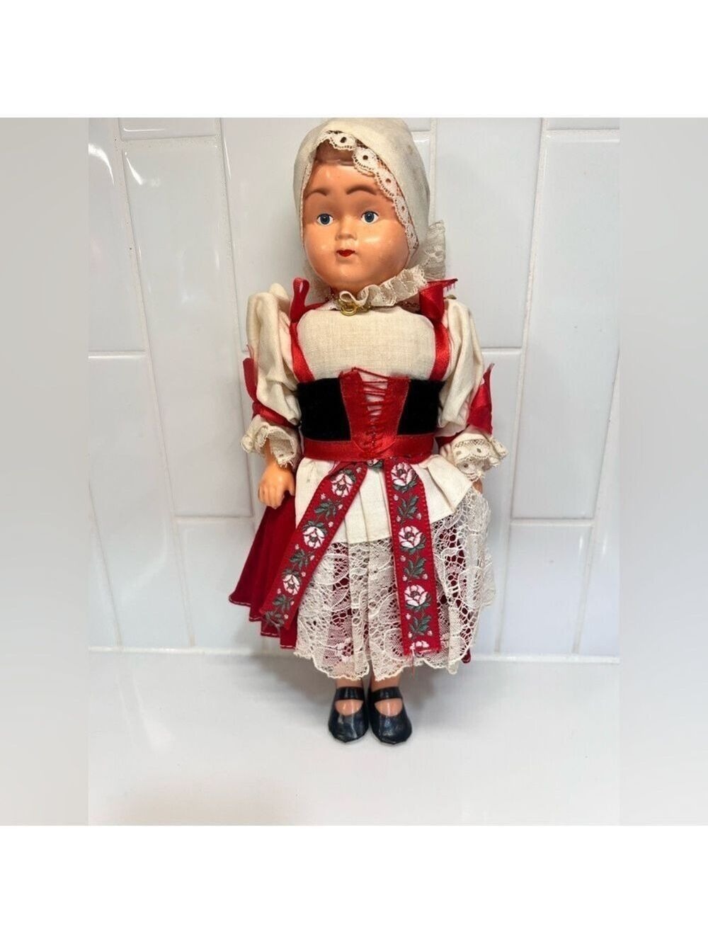Vintage Doll In Traditional European Czech Folk Dress 12” Tourist Souvenir